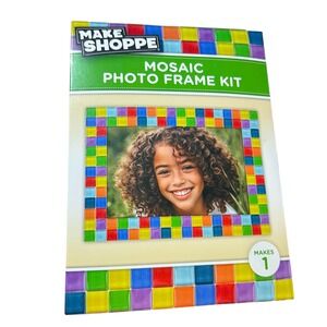 Make Shoppe Mosaic Photo Frame Kit DIY Wood Glass Tile Rainbow Craft Set NEW